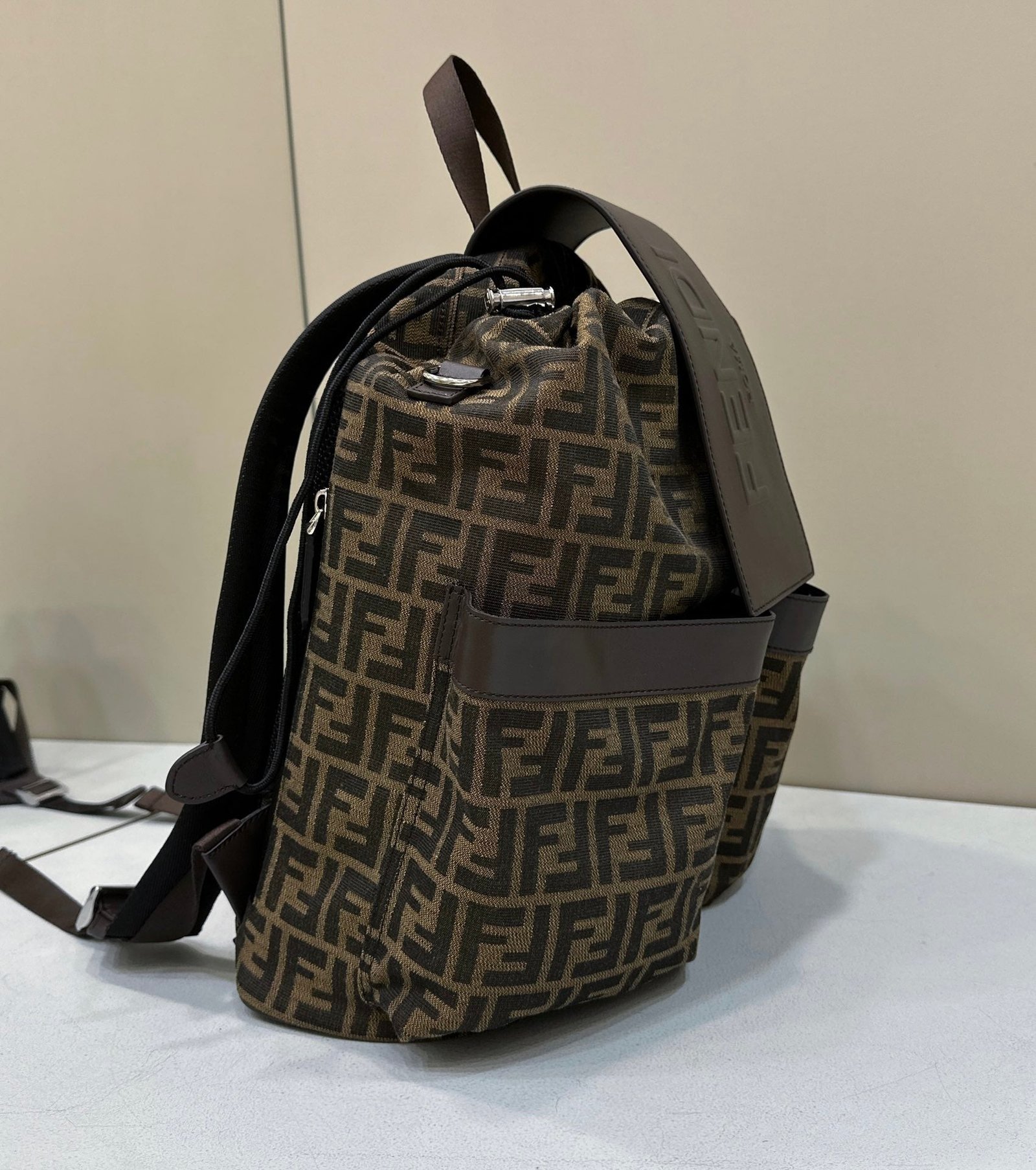 Alternative view of Fendi Strike 41 Mocha Brown Jacquard Fabric