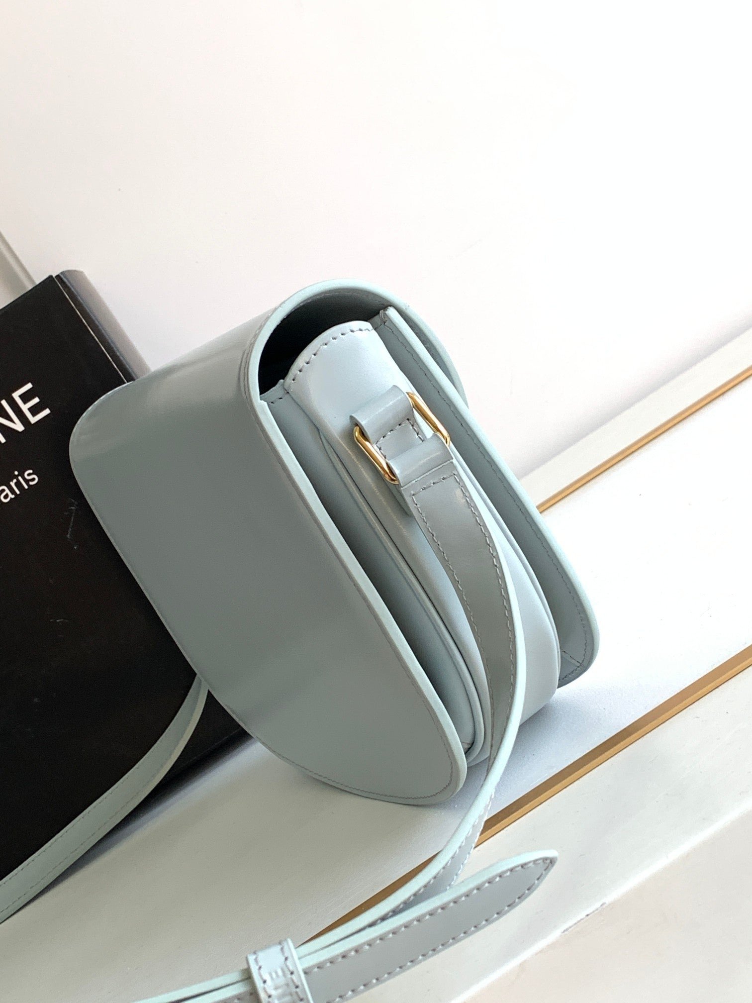 Alternative view of Celine Besace Mini Light Blue Saddle Bag