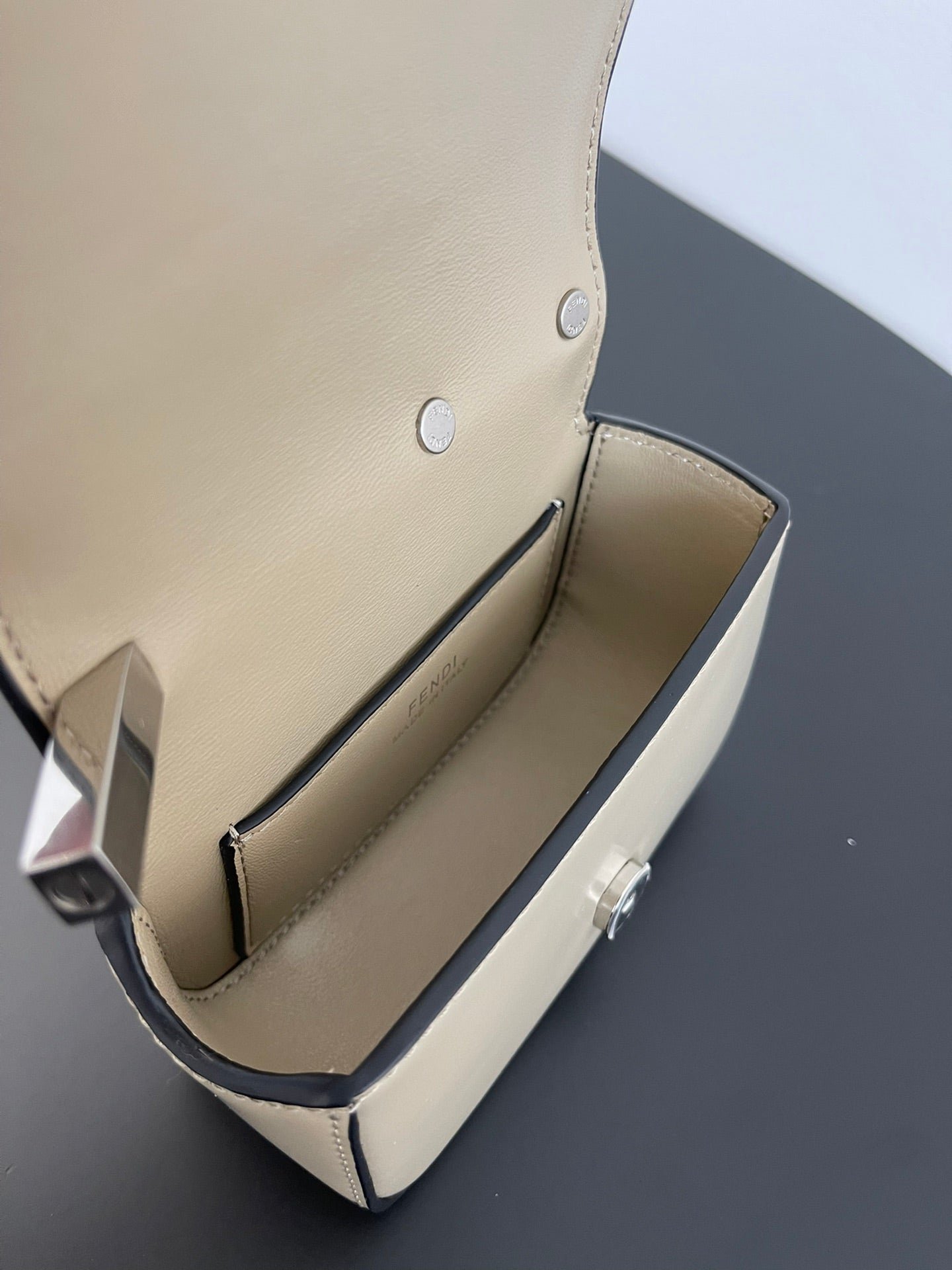 Fendi Mini First Sight 13 Tan Brown Calfskin Silver - Image 9