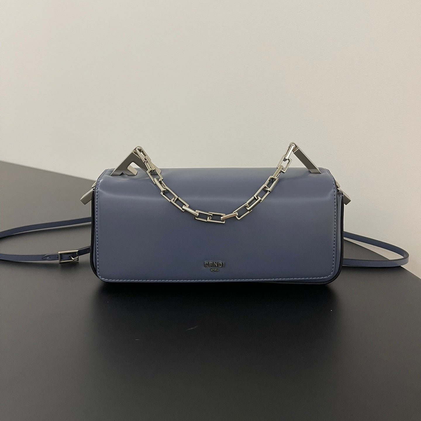 Fendi Mini First Sight 23 Indigo Blue Calfskin Silver