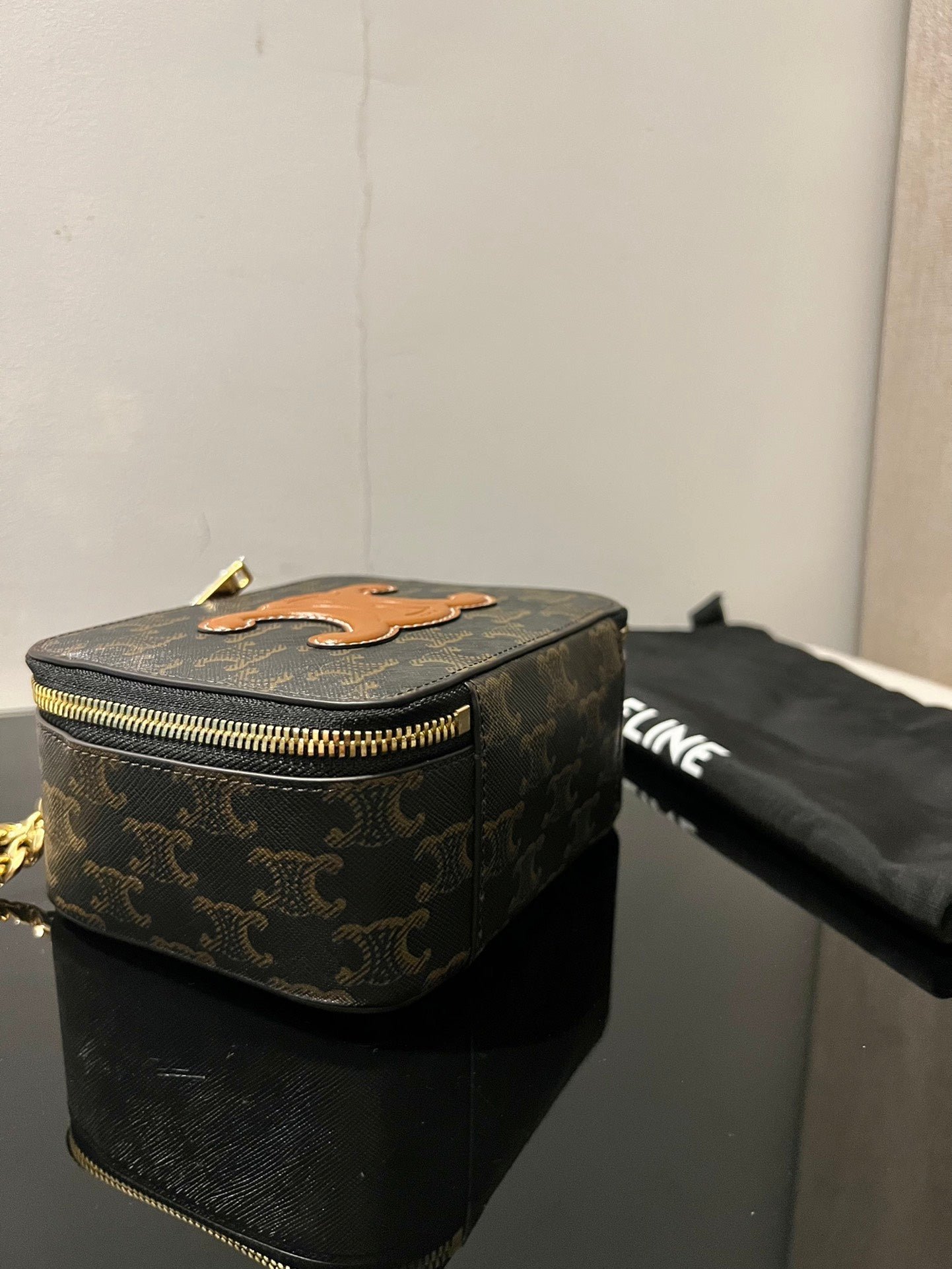 Alternative view of Celine Triomphe Box Printed Calfskin Bag