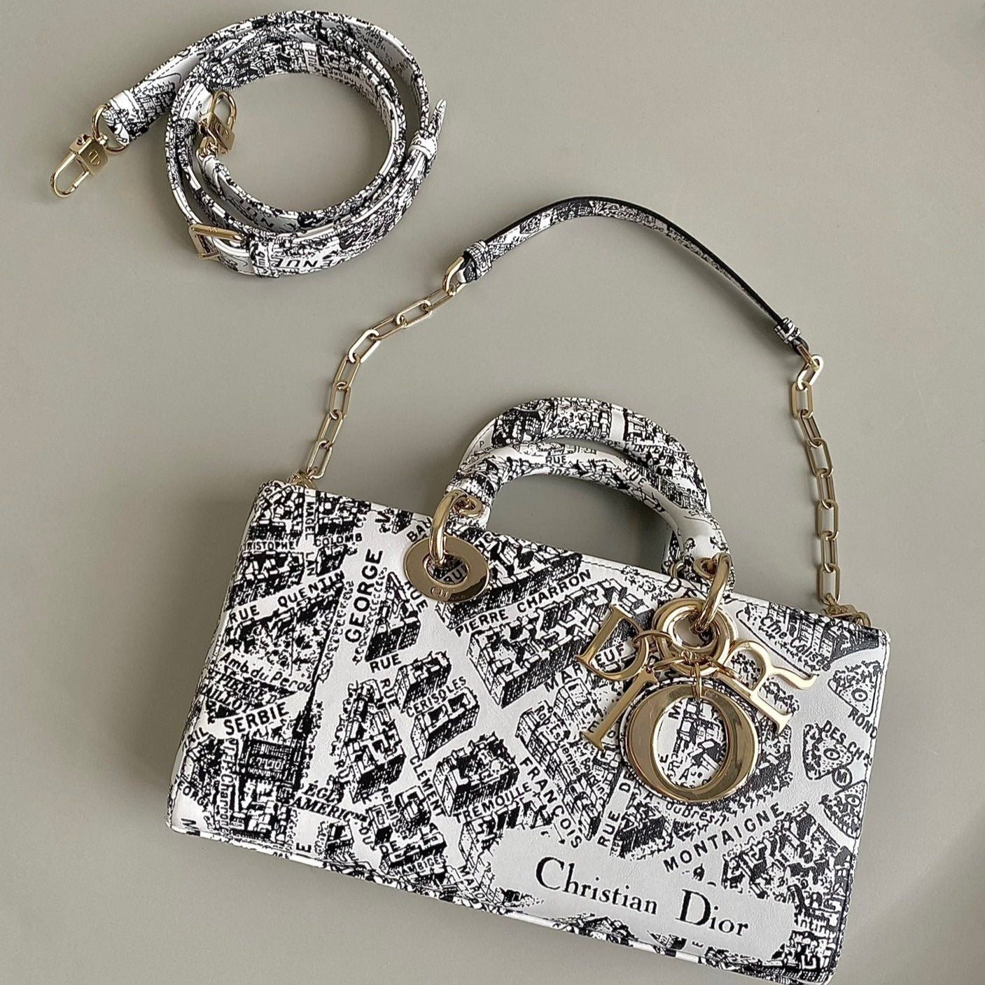 Dior Medium D-Joy 26 Jacquard Bag Blue