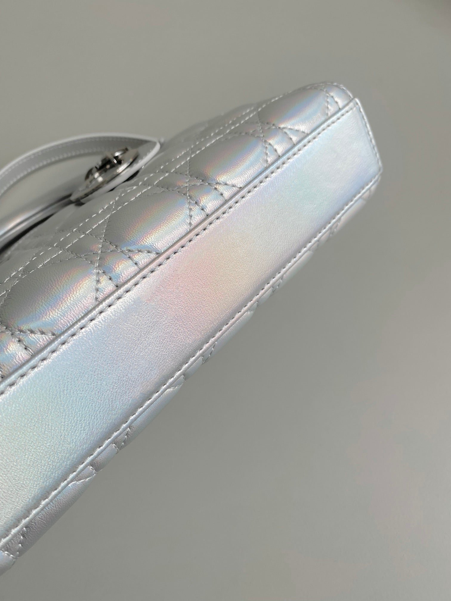 Dior D-Joy 22 Lambskin Bag Silver - Image 9
