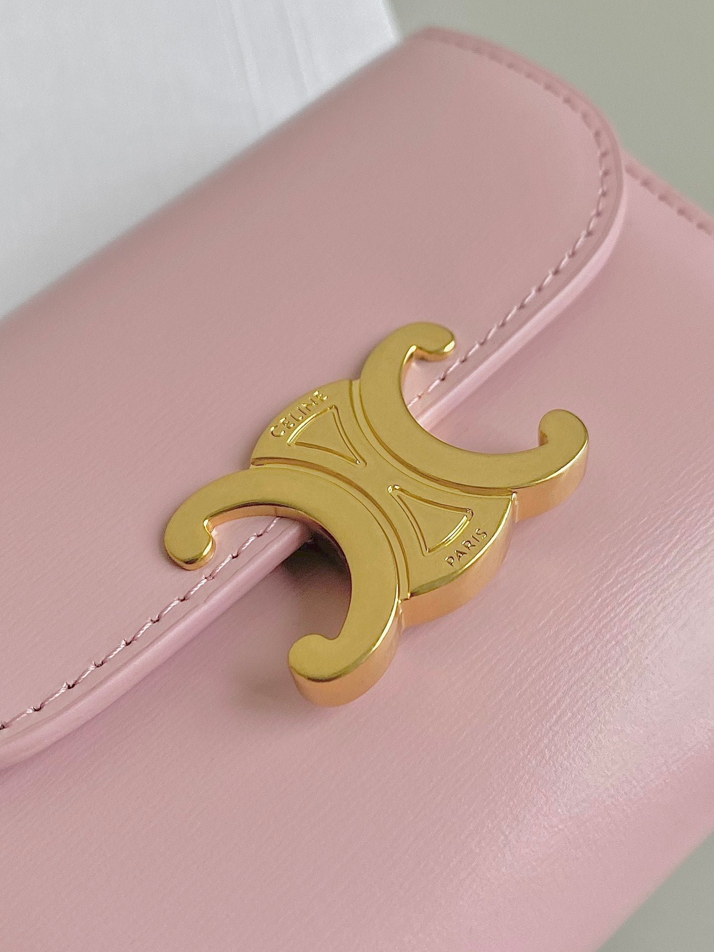 Alternative view of CELINE TRIPHOME 10 TRIFOLD WALLET CALFSKIN PINK PASTEL