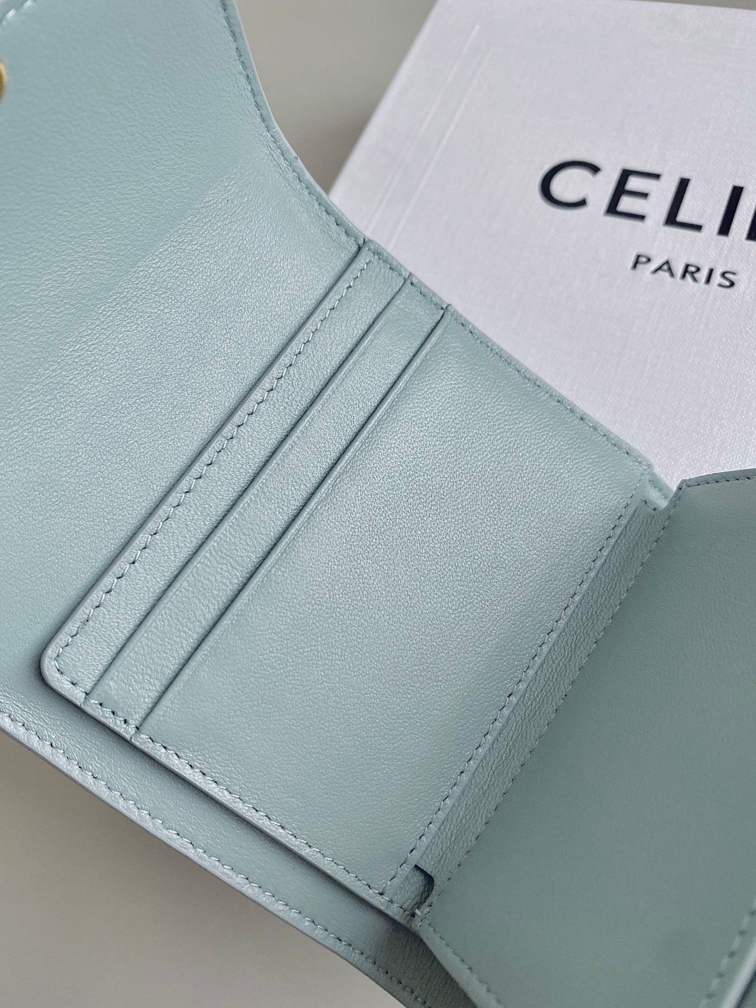 CELINE Light Blue Triomphe Wallet - Image 5