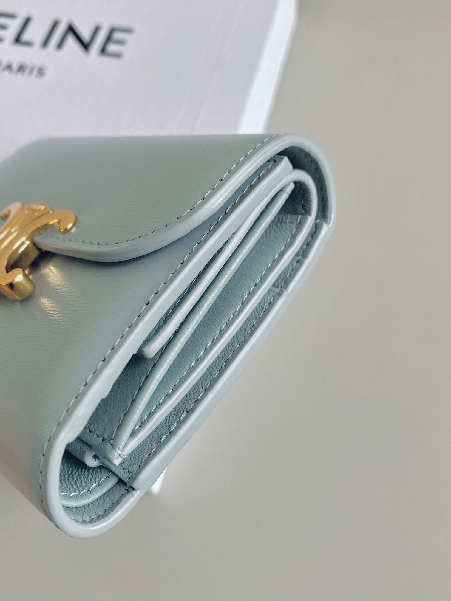 CELINE Light Blue Triomphe Wallet - Image 3