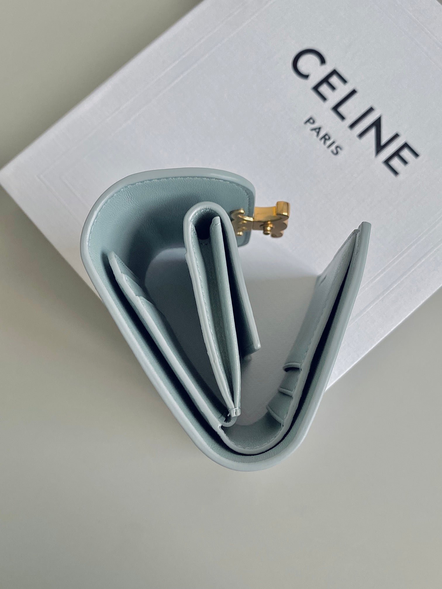 CELINE Light Blue Triomphe Wallet - Image 4