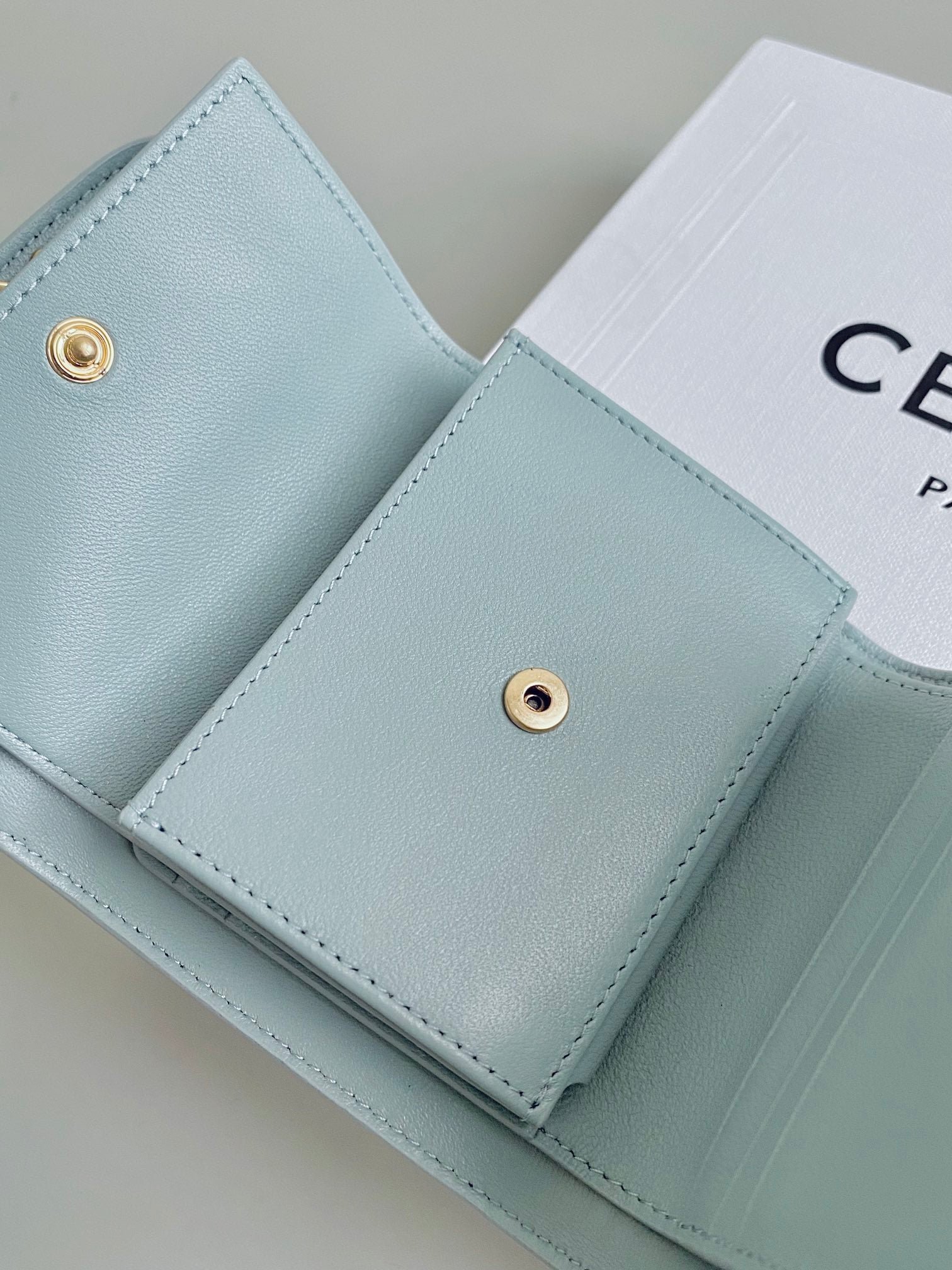 CELINE Light Blue Triomphe Wallet - Image 6