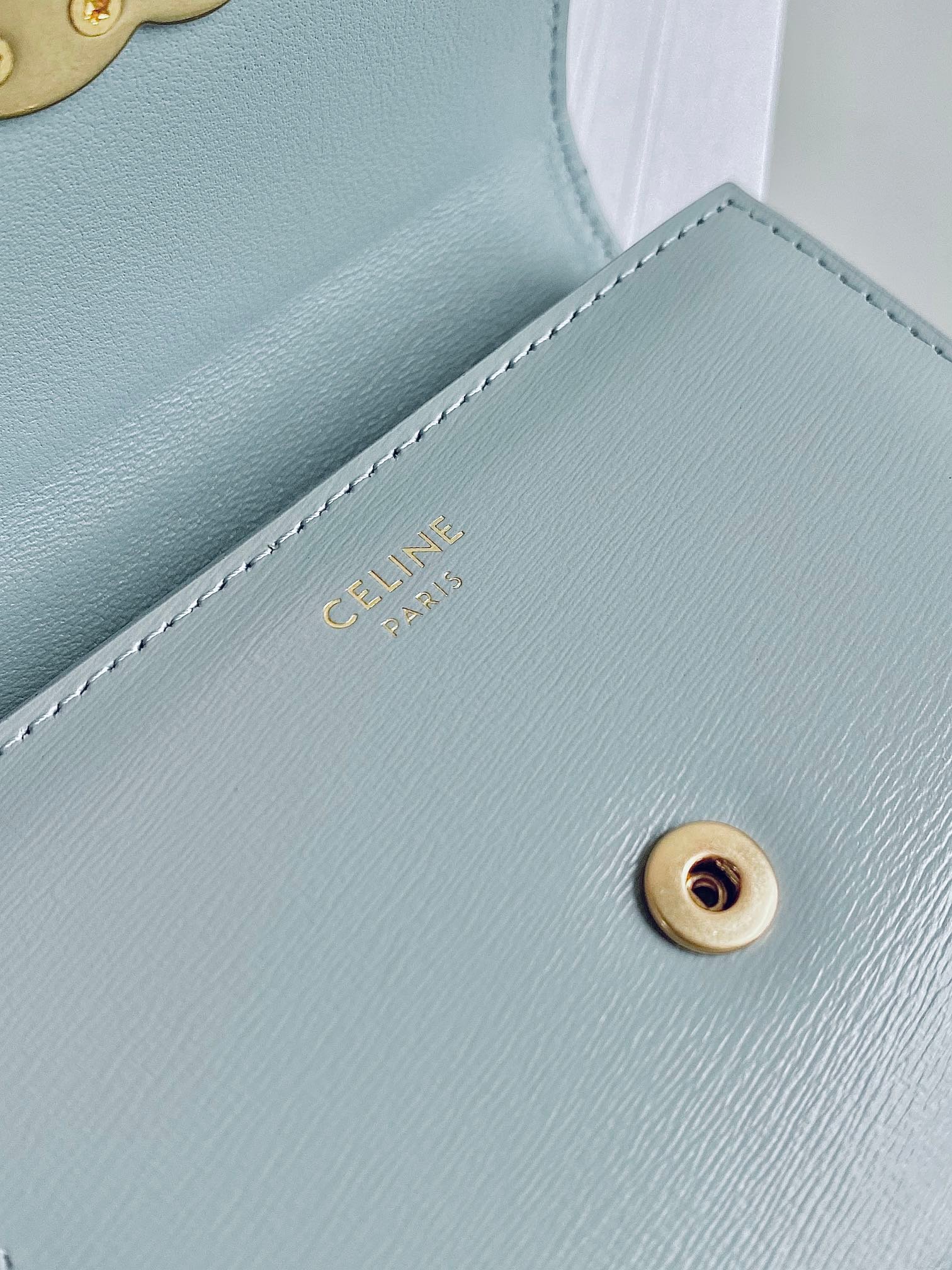 CELINE Light Blue Triomphe Wallet - Image 8