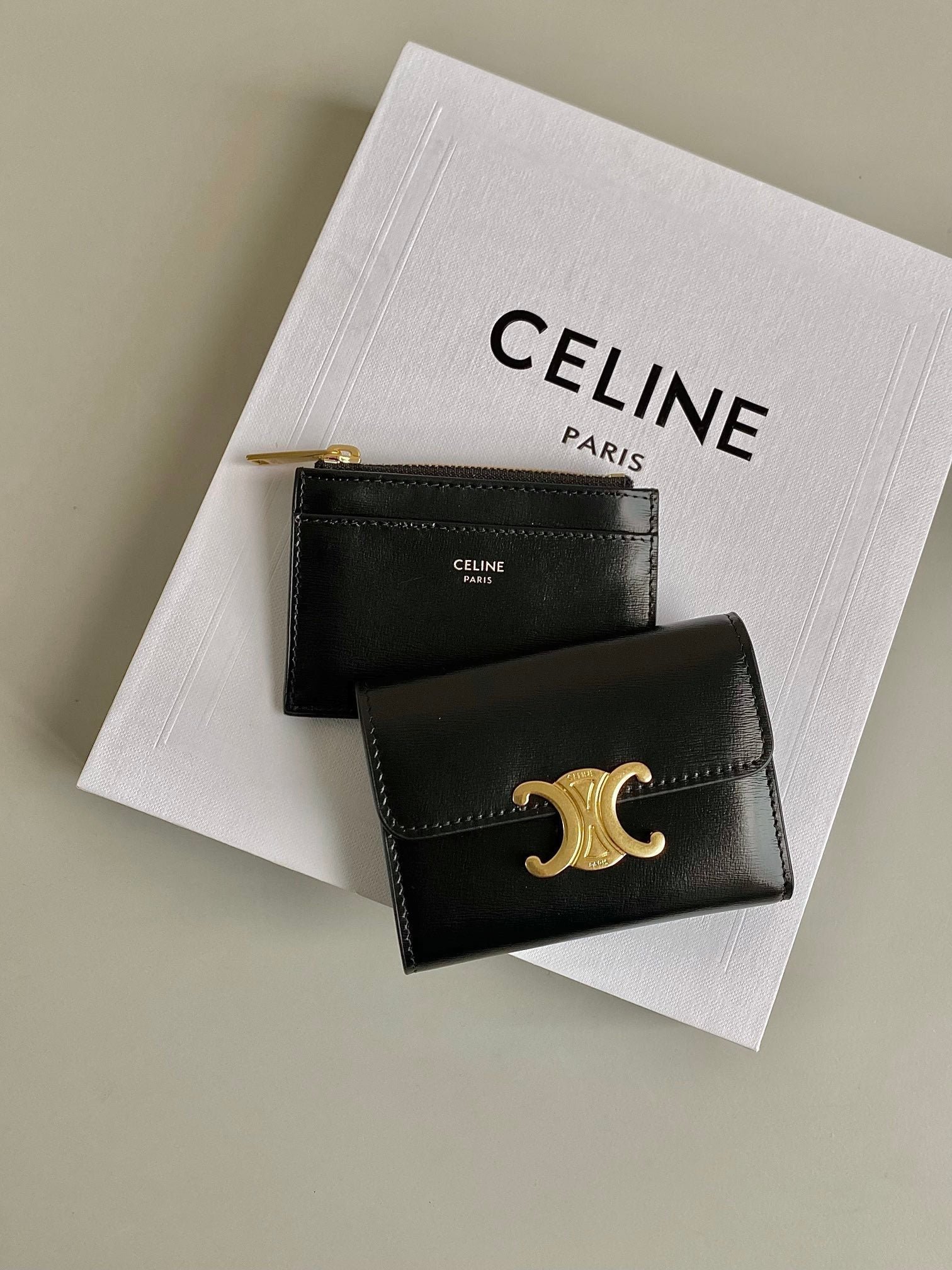 Alternative view of CELINE TRIOMPHE 9 WALLET TWO-IN-ONE BLACK CALFSKIN