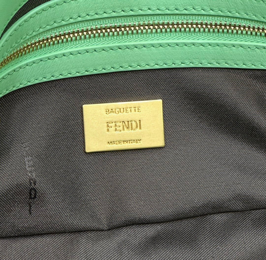 Fendi Baguette 27 De York Green Soft Lambskin - Image 9
