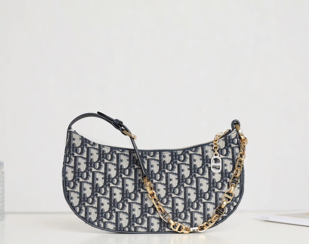 Dior CD Lounge 26 Jacquard Bag Blue - Image 3