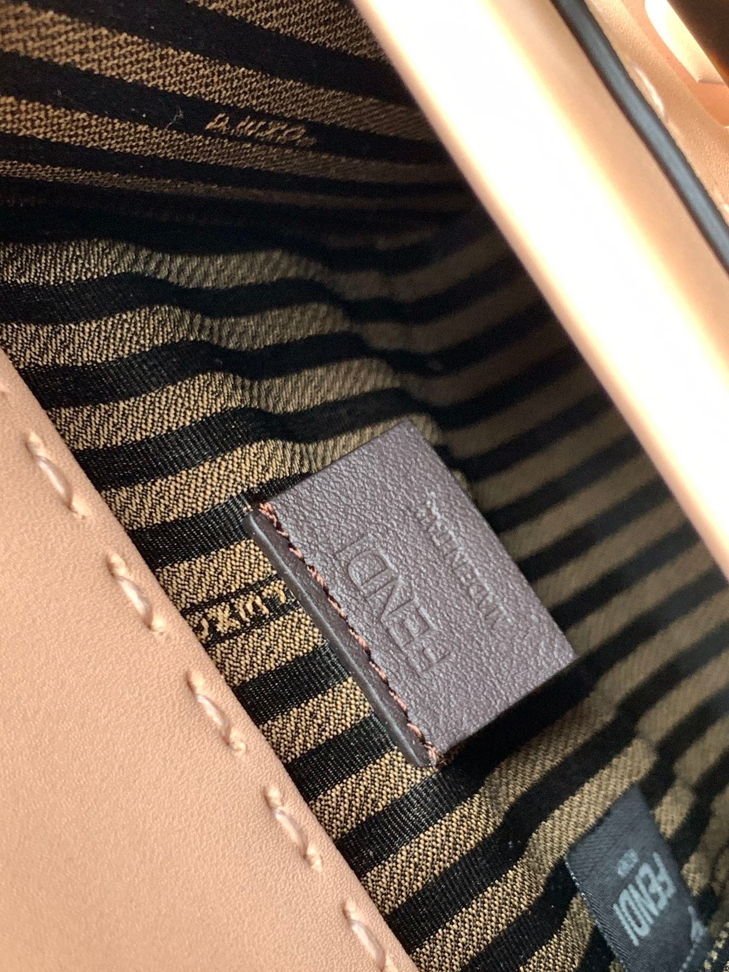Fendi Mini Sunshine Shopper 18 Peach Calfskin Bag - Image 8