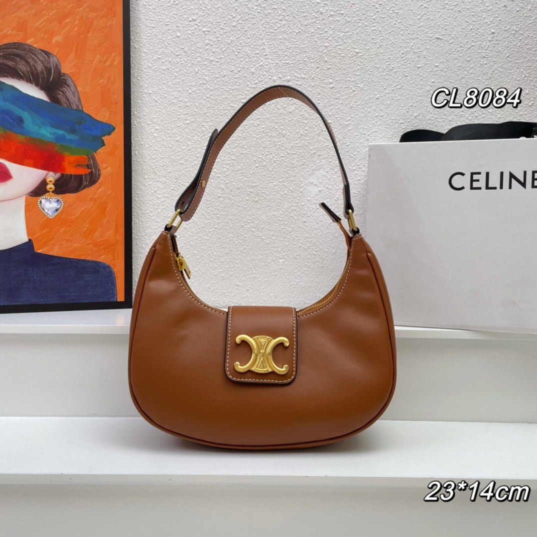 Celine Triomphe 23 Calfskin Hobo Bag