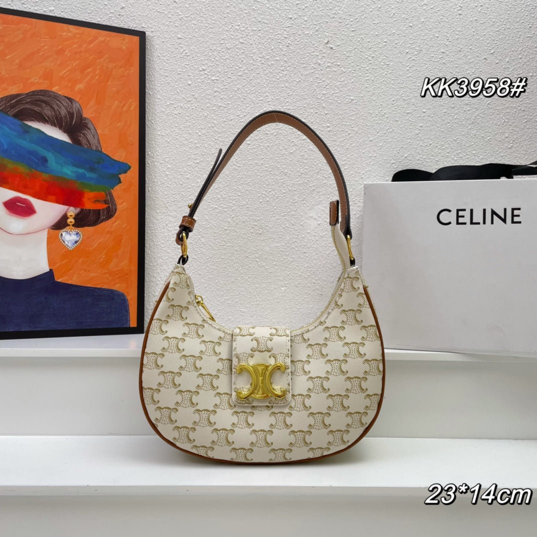 Celine Triomphe 23 Printed Hobo Bag