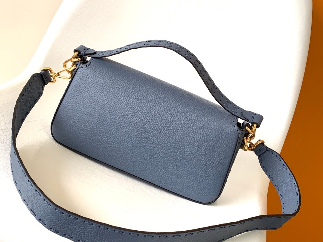 Alternative view of Fendi Baguette 27 Blue Calfskin Bag