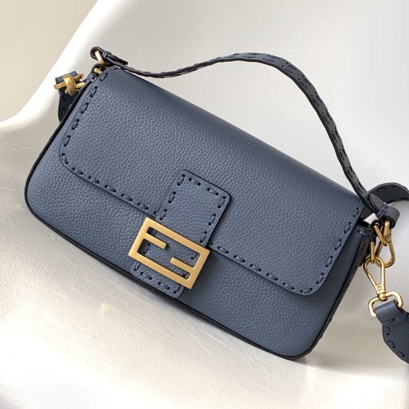 Fendi Baguette 27 Blue Calfskin Bag
