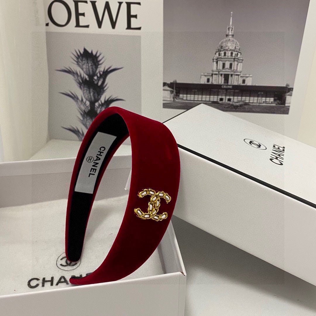 Alternative view of CHANEL RUBY RED VELVET HAIRBAND 832222