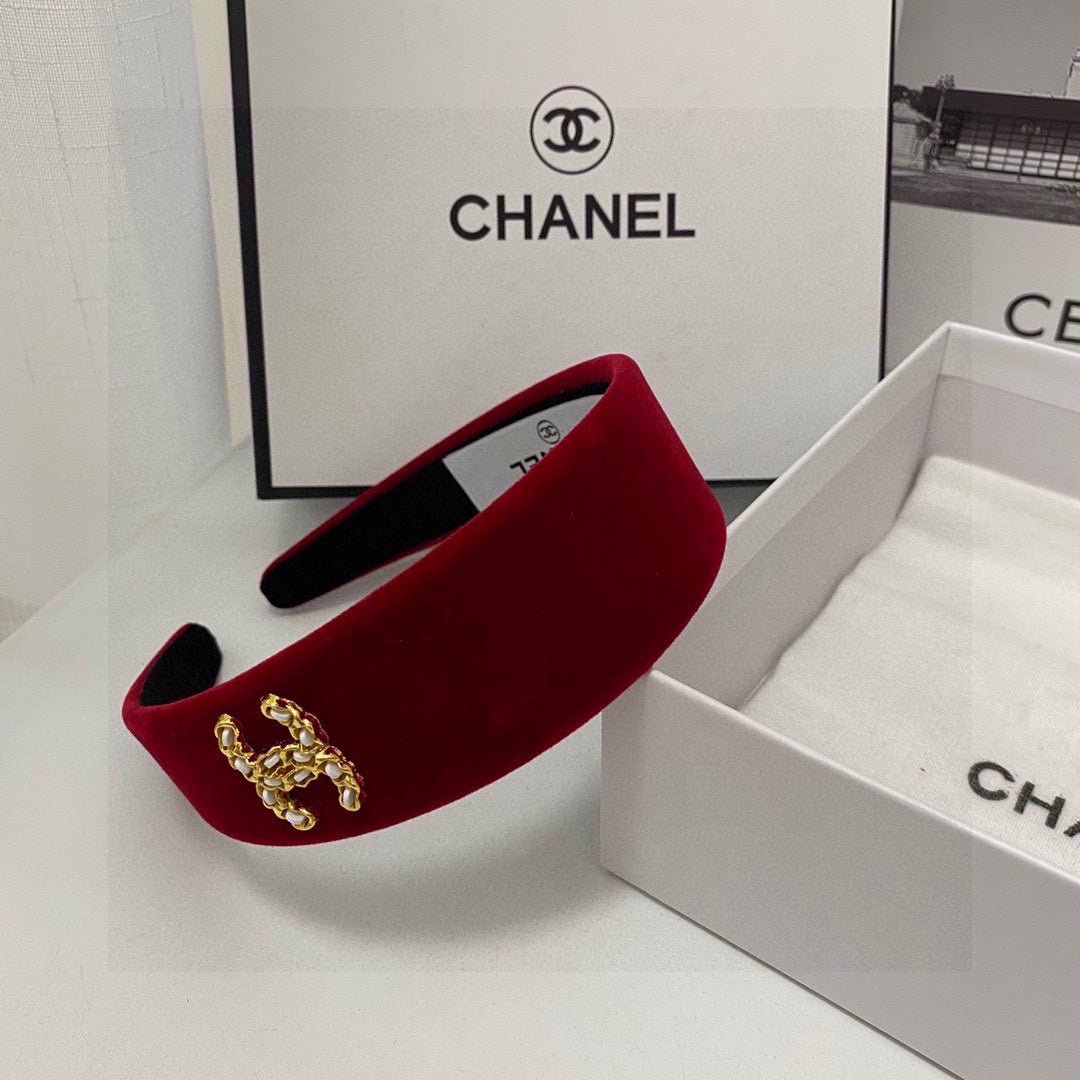 CHANEL RUBY RED VELVET HAIRBAND 832222 - Image 6