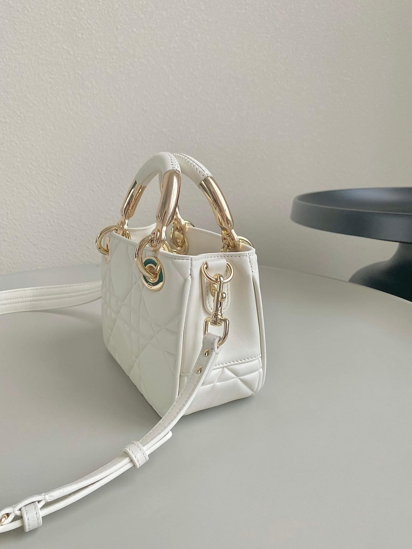 Dior Mini Lady 19 Lambskin Bag White - Image 3