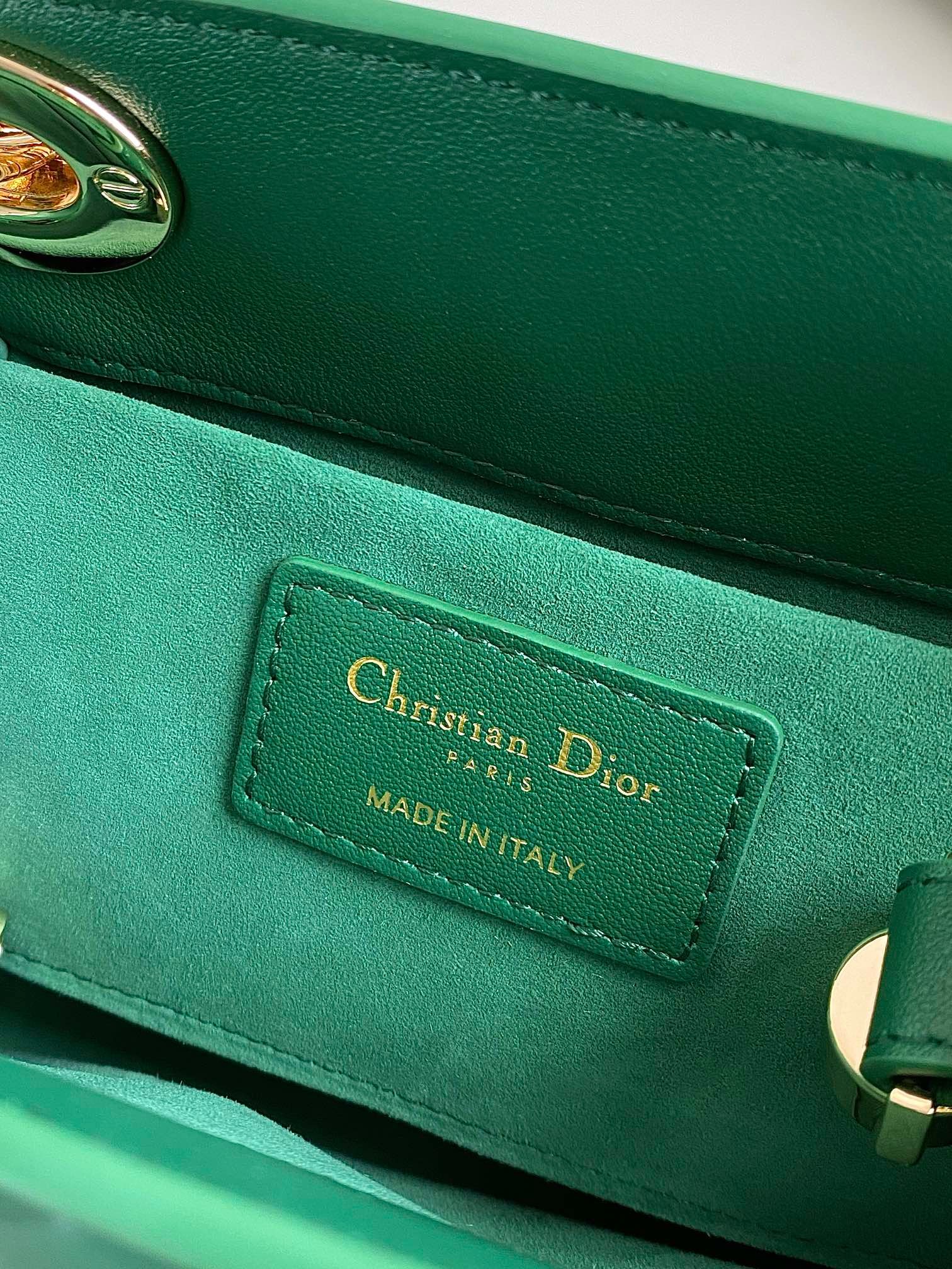 Dior Mini Lady 19 Lambskin Bag Forest Green - Image 8