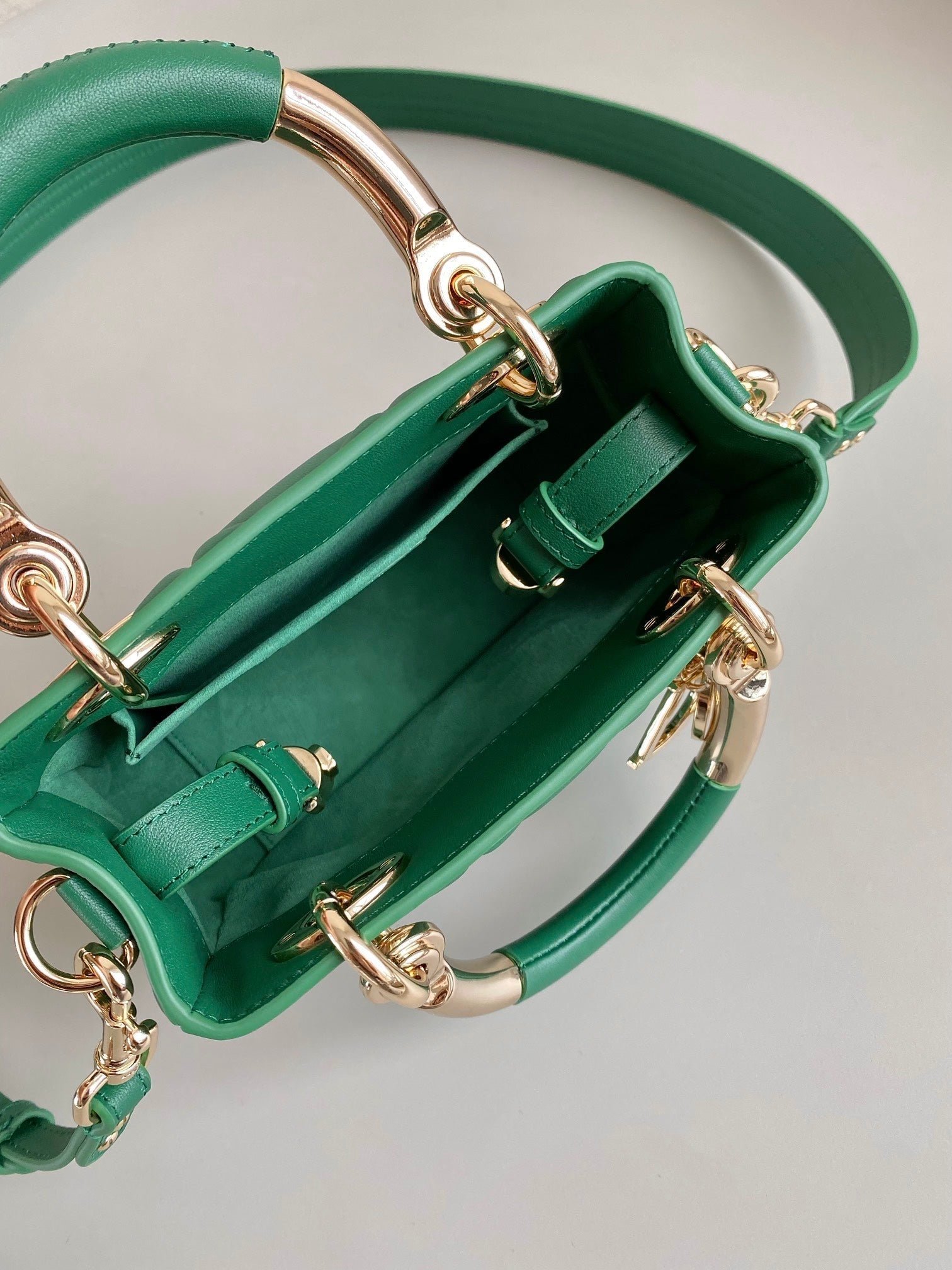 Dior Mini Lady 19 Lambskin Bag Forest Green - Image 5