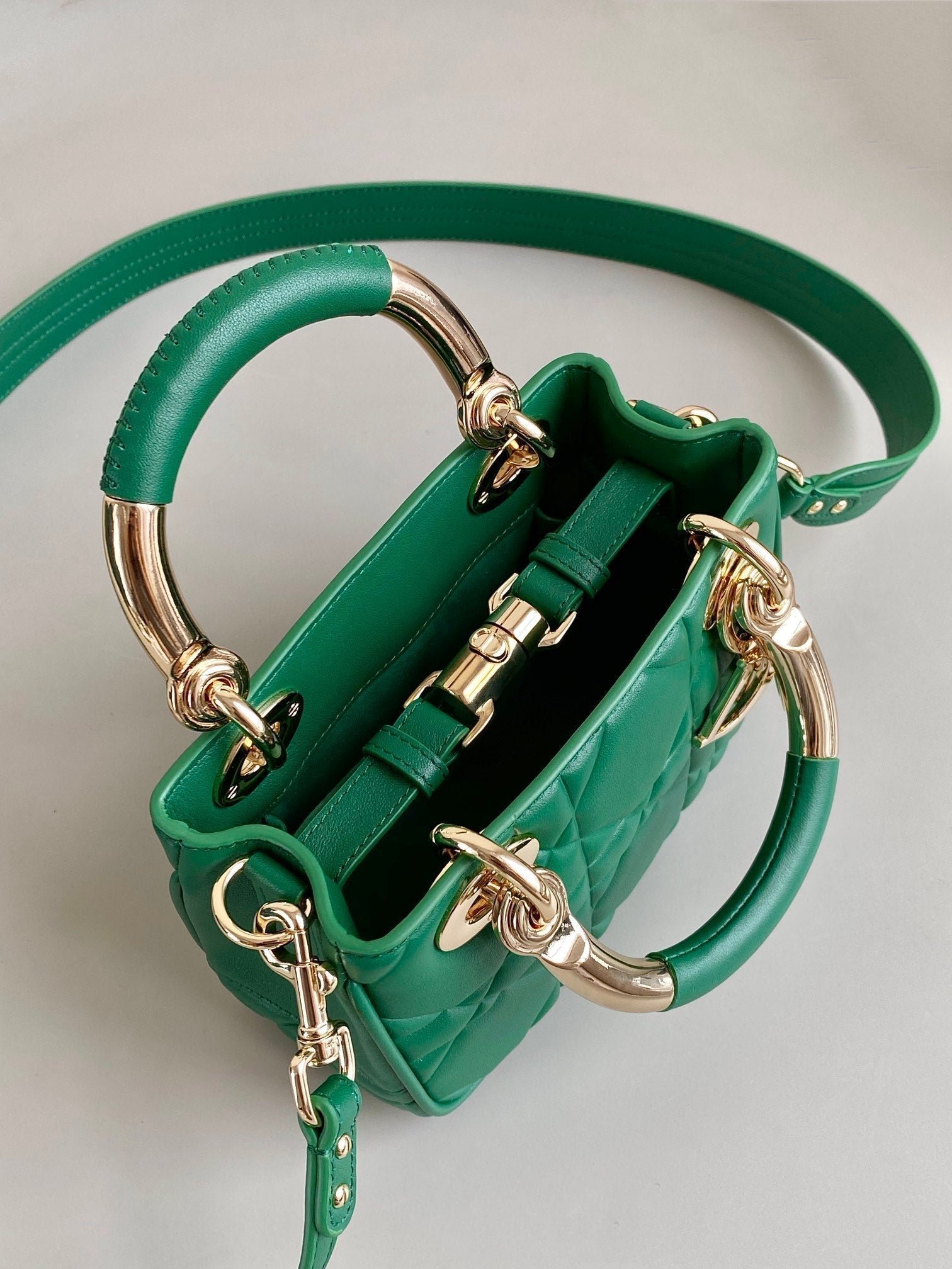 Dior Mini Lady 19 Lambskin Bag Forest Green - Image 4