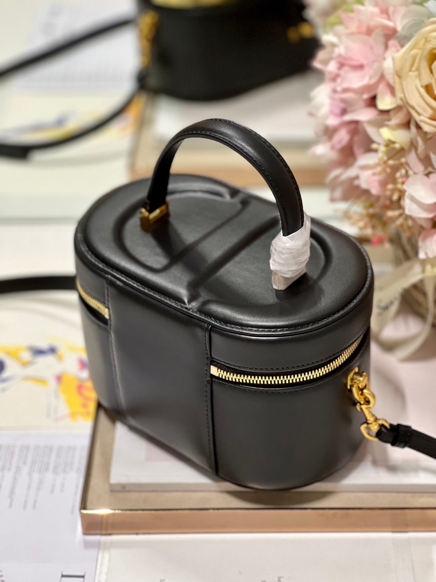 Dior Caro 20 Black Smooth Lambskin Vanity Bag - Image 6