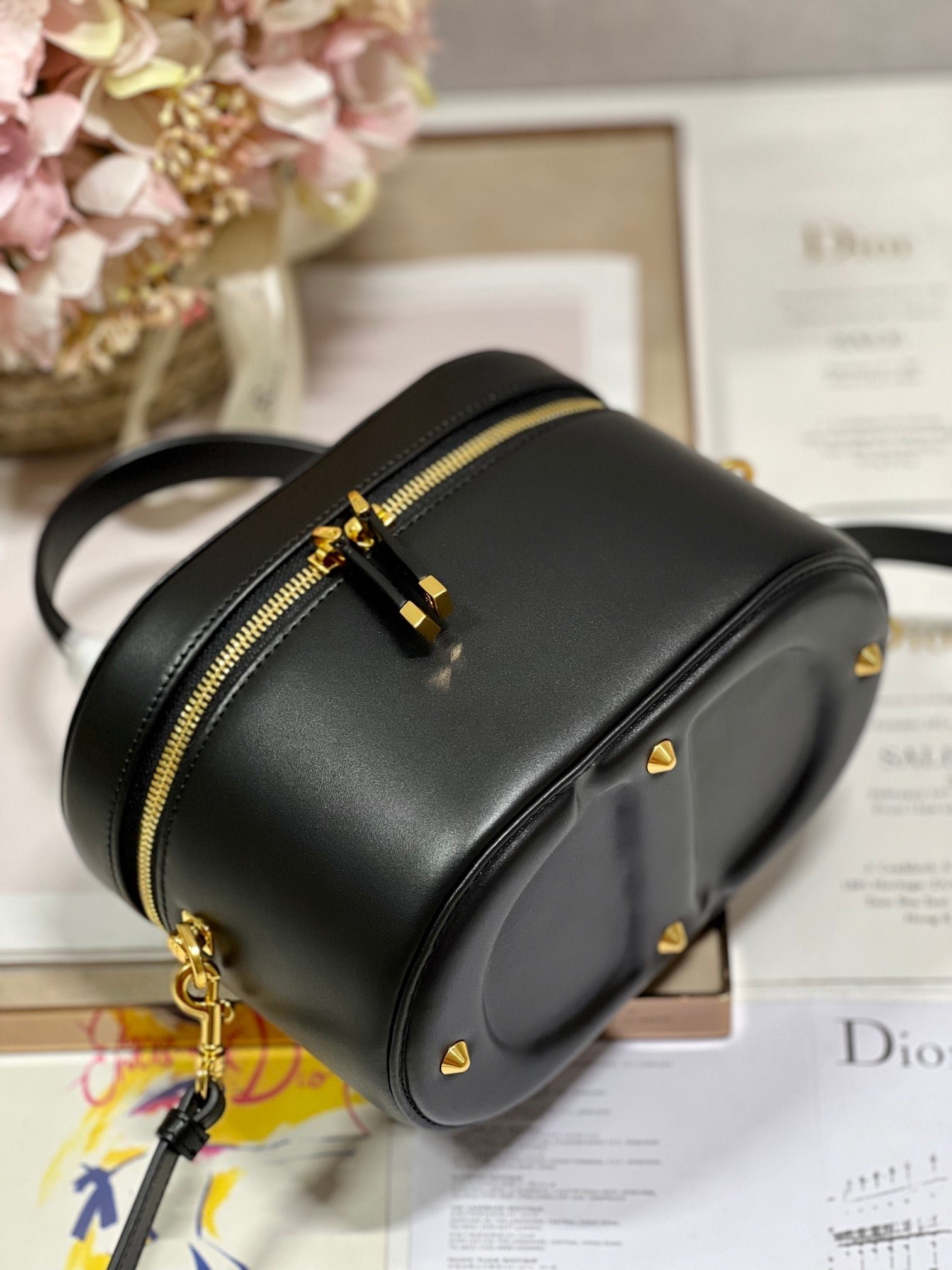Dior Caro 20 Black Smooth Lambskin Vanity Bag - Image 5