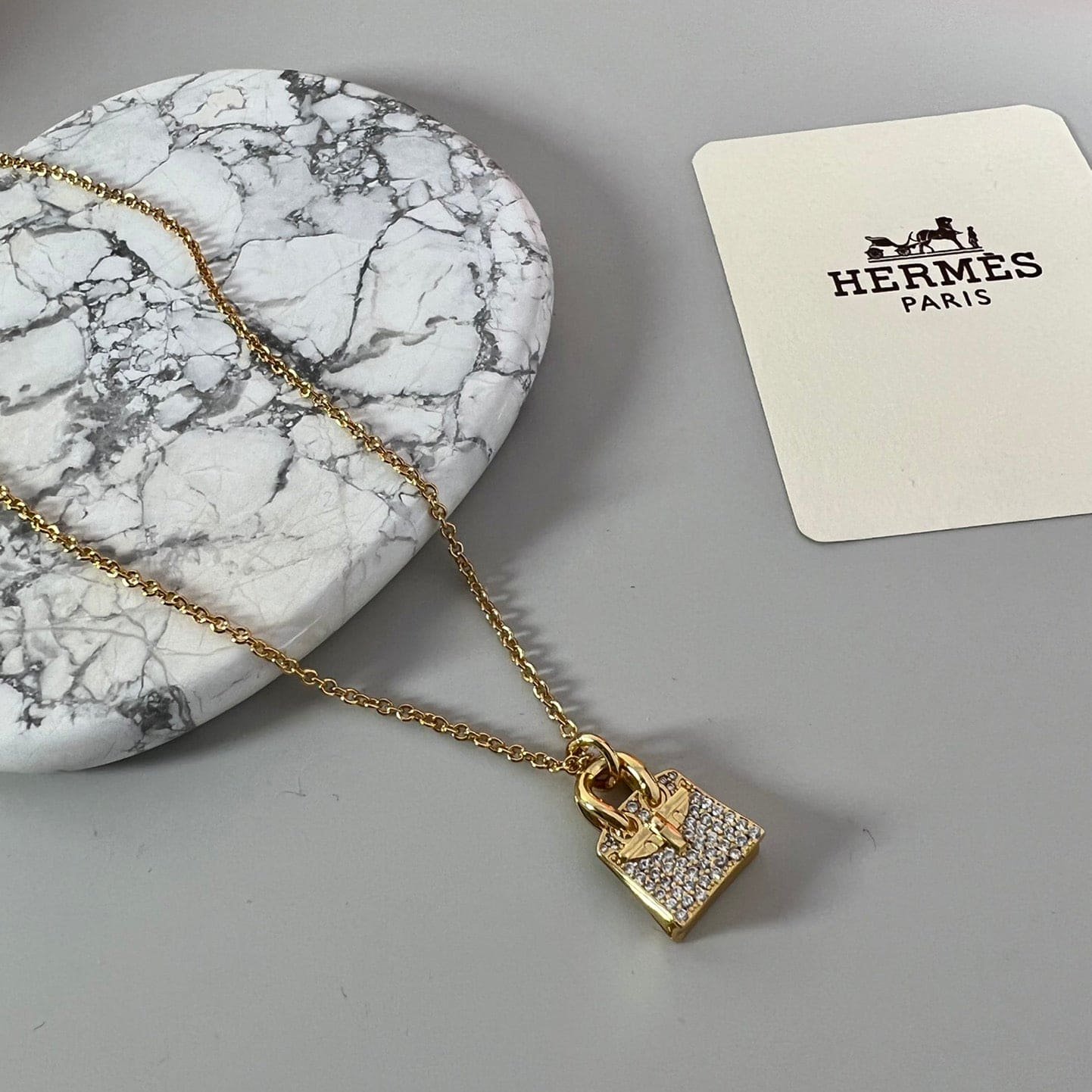 Alternative view of Hermès Clear Rose Gold Tone Kelly  Necklace