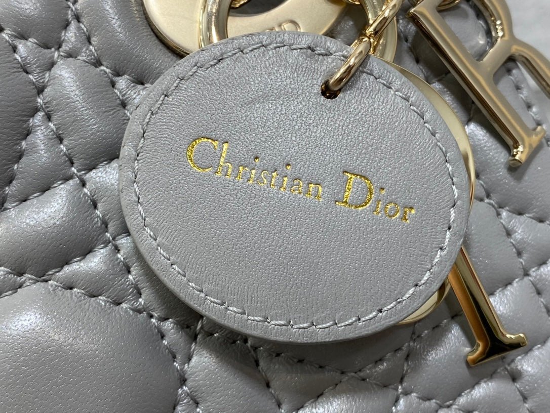 Alternative view of Dior Mini Lady Grey Lambskin Quilted Handbag