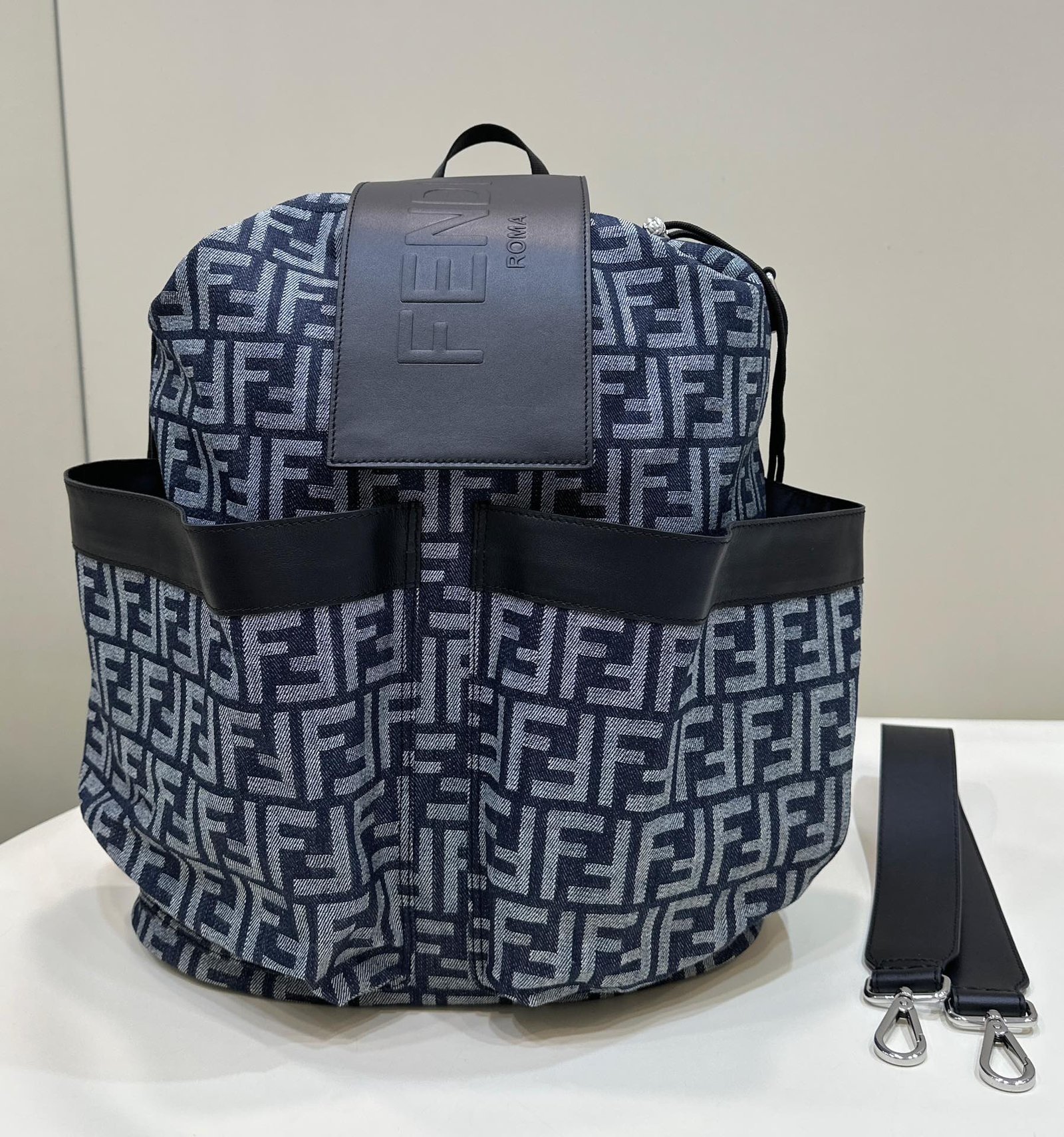 Fendi Strike Large 46 Midnight Blue Jacquard