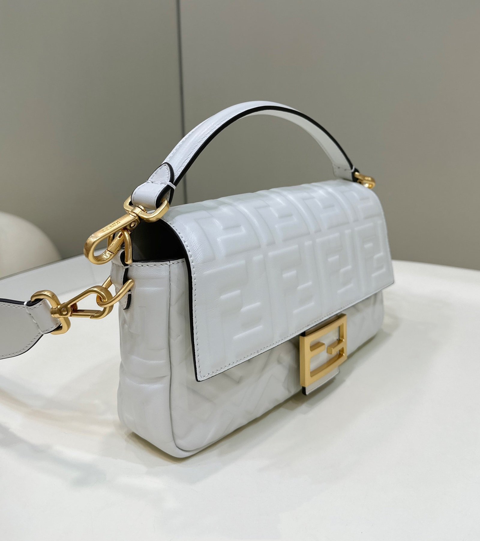 Alternative view of Fendi Baguette 27 Grey Lambskin