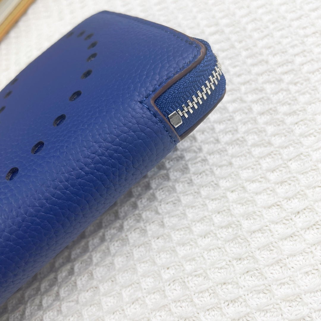 HERMES SILK'IN HOLED CLASSIC WALLET 20 COBALT GRAINED CALFSKIN - Image 5