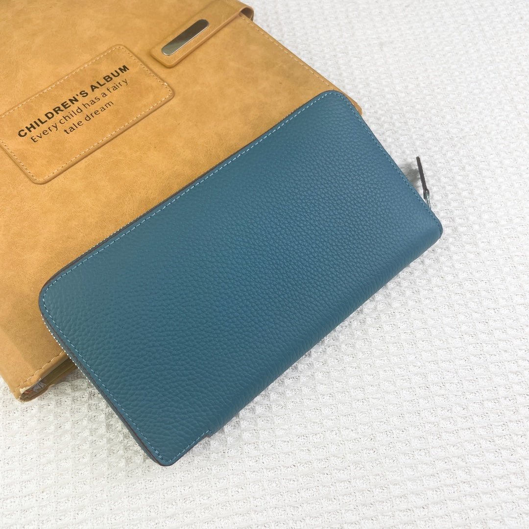 HERMES SILK'IN HOLED CLASSIC WALLET 20 CERULEAN GRAINED CALFSKIN - Image 4