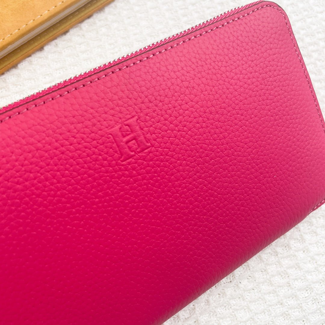 Alternative view of HERMES SILK'IN CLASSIC WALLET 20 RED PINK GRAINED CALFSKIN