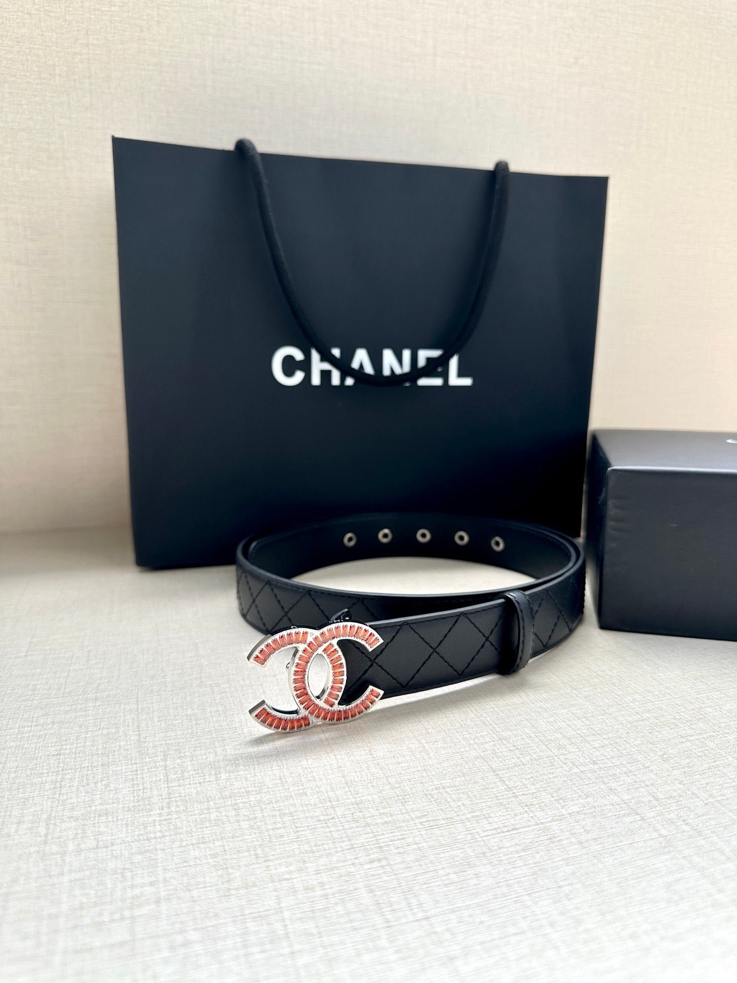 Alternative view of Chanel Quilt Leather Crystal Belt