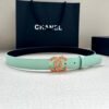 Chanel Mint Leather Crystal Belt