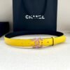 Chanel Yellow Leather Crystal Belt