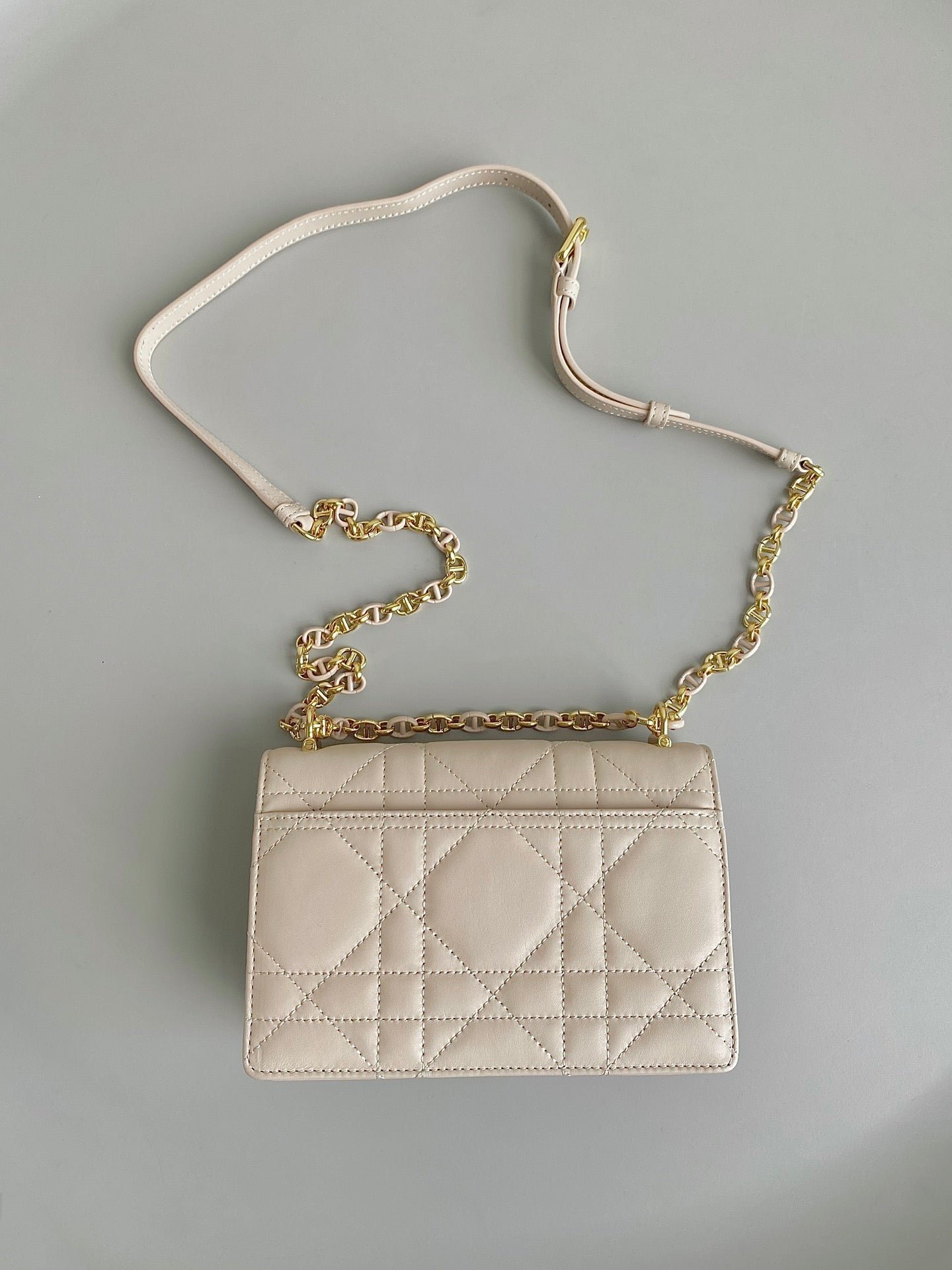 Dior Miss Caro Mini Cream Calfskin Quilted Bag - Image 5