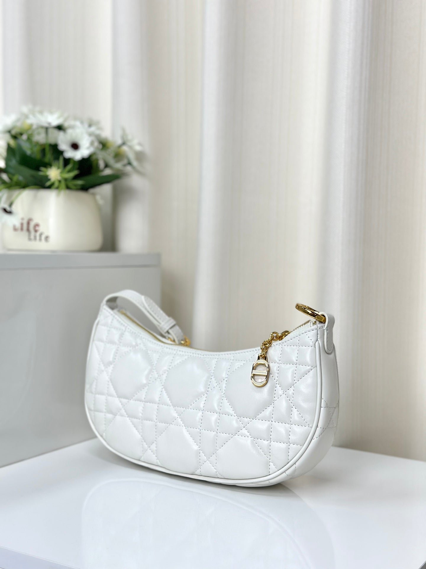 Alternative view of Dior CD Lounge 26 Lambskin Bag White