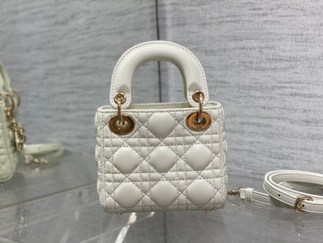 Alternative view of Dior Micro Lady 12cm White Lambskin  Bag
