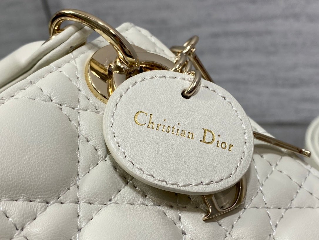 Dior Micro Lady 12cm White Lambskin Bag - Image 4
