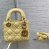Dior Micro Lady 12cm Yellow Lambskin Quilted Bag