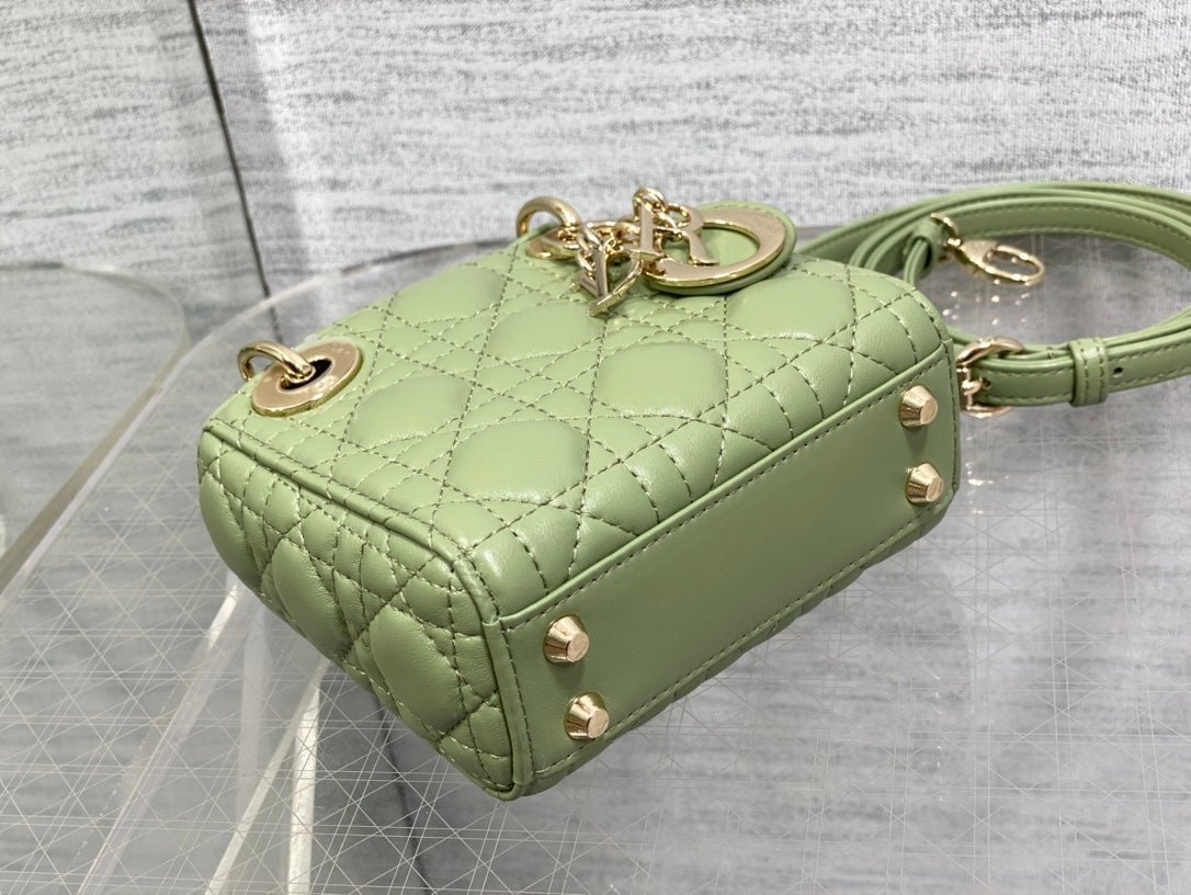 Alternative view of Dior Micro Lady 12cm Green Lambskin Quilted Bag
