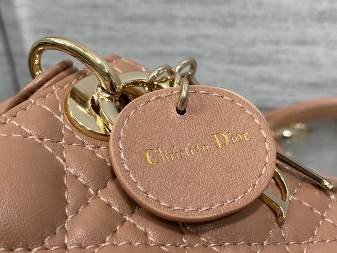 Dior Micro Lady 12cm Pinkish Brown Lambskin Bag - Image 6