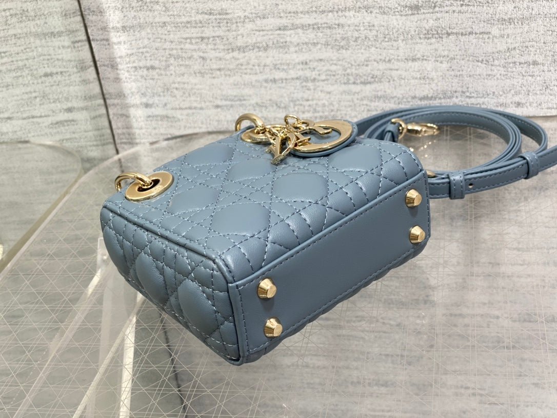 Alternative view of Dior Micro Lady 12cm Raf Blue Lambskin Quilted Bag