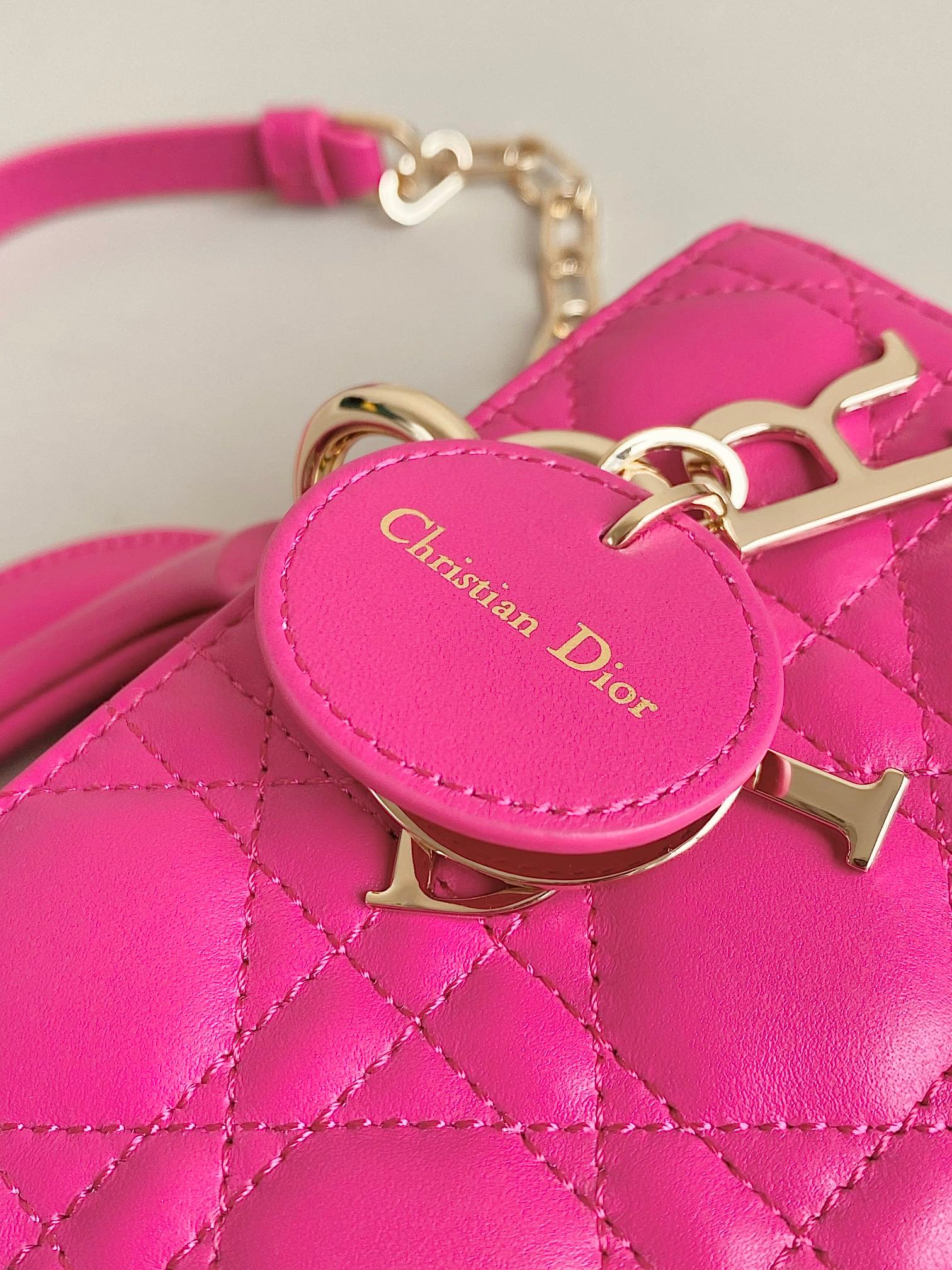 Dior D-Joy 22 Lambskin Bag Hot Pink - Image 4