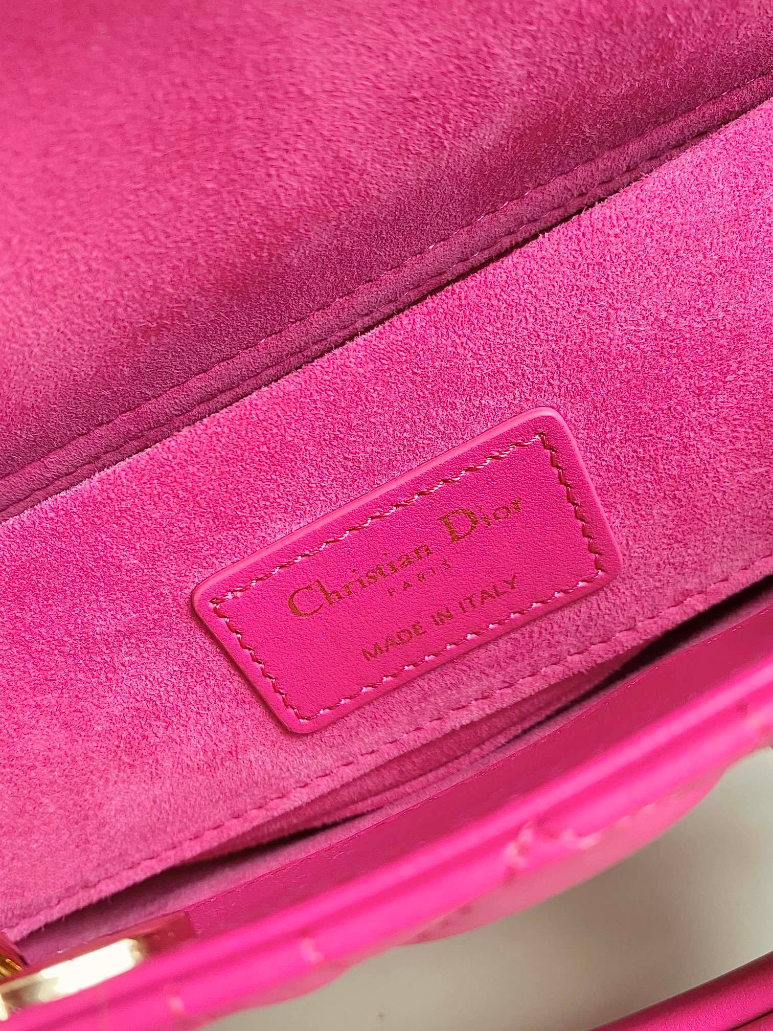 Dior D-Joy 22 Lambskin Bag Hot Pink - Image 6