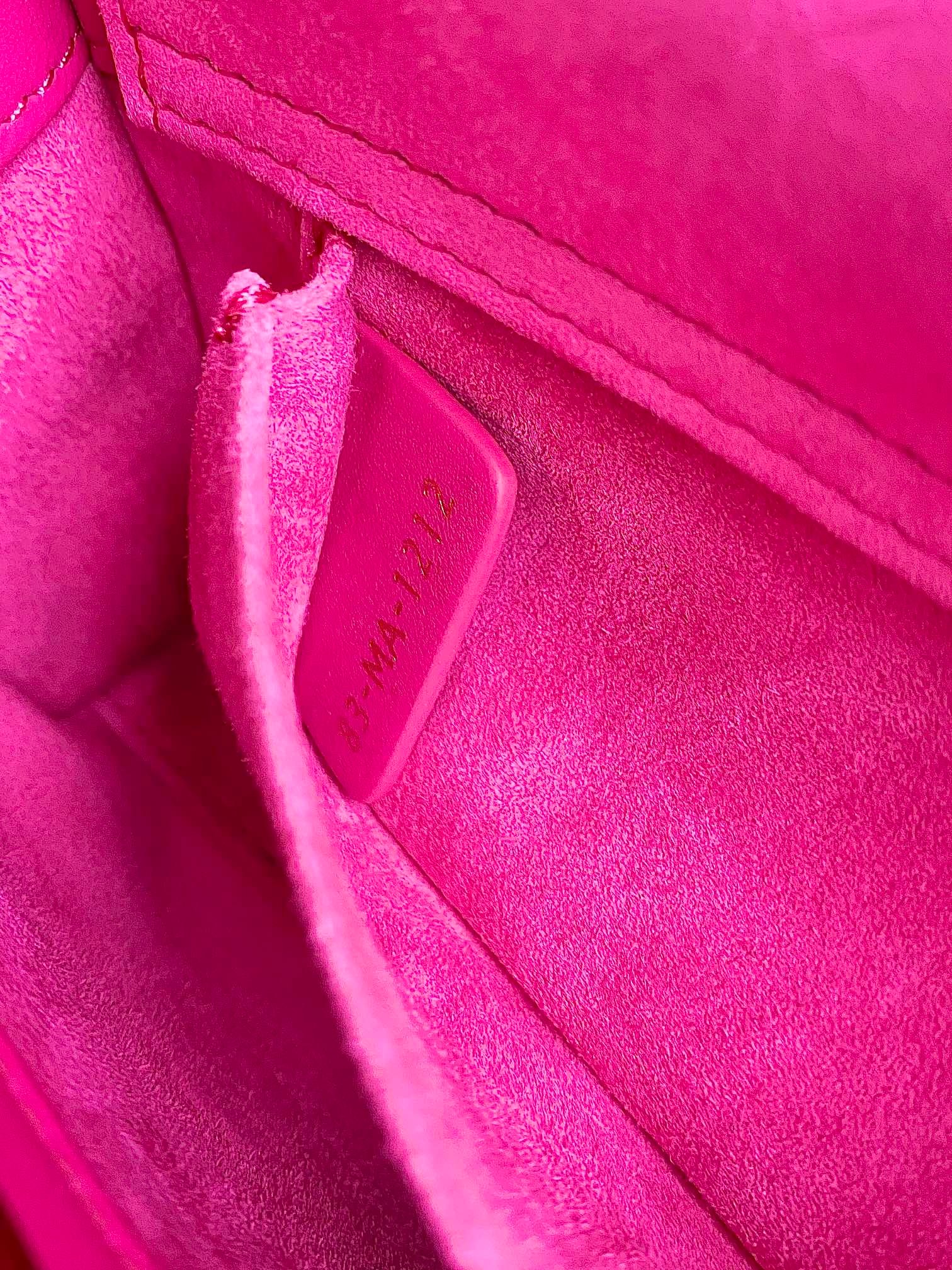 Dior D-Joy 22 Lambskin Bag Hot Pink - Image 8